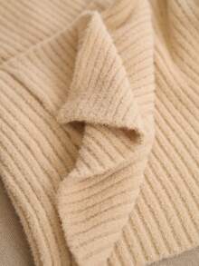 LanaWest Casual Elegant Notched Collar Pocket Knit Cardigan Vest For Women - Apricot - View 6