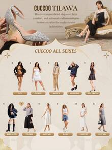 CUCCOO TILAWA 女士鞋水钻装饰平底迷人米色户外拖鞋凉鞋夏季度假鞋夏季促销返校鞋大学生鞋圣诞节秋季新年假期