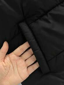 GlowEve CURVE 大码女式羽绒服，简约设计，秋冬款 - 黑色 - 查看 4