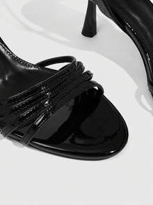 CUCCOO SZL 女士尖头细高跟凉鞋，适合派对场合 - 黑色 - 查看 6