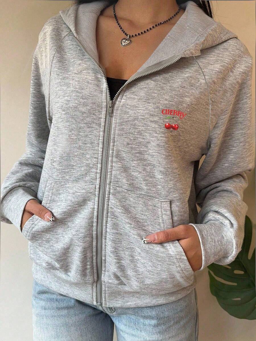 SHEIN 少女灰色纯色连帽卫衣,舒适保暖,适合秋冬季日常穿着、街头风、居家穿着,也适合新年、日常穿着、庆祝活动以及秋冬季节,轻松舒适,可叠穿,时尚百搭。 - 灰色 - 查看 1