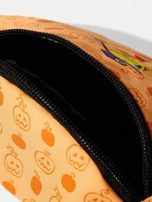 LOONEY TUNES X SHEIN Women's Fashion Casual Halloween Pumpkin Cartoon Pattern Waist Bag - Multicolor - View 6