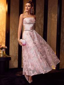 MOTF Soiréza JACQUARD RHINESTONE CHAIN DETAIL TUBE COCKTAIL DRESS - Multicolor - View 5