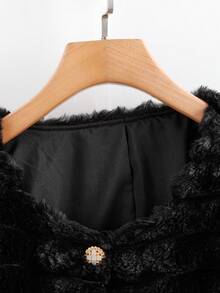 SHEIN CURVE+ Chaqueta elegante de unicolor de piel sintética de talla grande, otoño/invierno