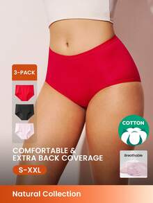 LUVLETTE 3-Pack Cotton High Waist Briefs Women Underwear Panties Set Christmas Pajamas Style 2025