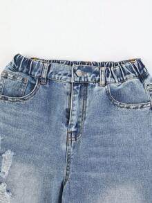 Tween Girls Denim Two-Piece Outfits 2pcs/Set Older Girls Casual Knit Graphic Print Hoodie Sweatshirt And Straight Leg Pants Girls Streetwear Jeans Tween Girl Baggy Jeans Teen Girl Wide Leg Jeans Wide Leg Jeans Girls Baggy Jeans For Girls Baggy Jeans Kids Outfit Young Girl Outfit Set Teen Outfits Set Girls Jean Outfit Set Fall Winter - Khaki - View 7