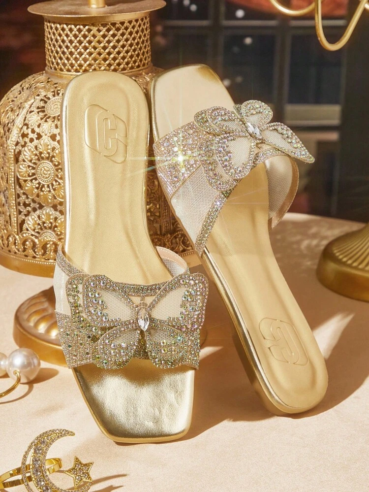 CUCCOO TILAWA Women's New Square Toe Flat Sandals, Comfortable Casual & Party Wear, All Season Spring Break Easter