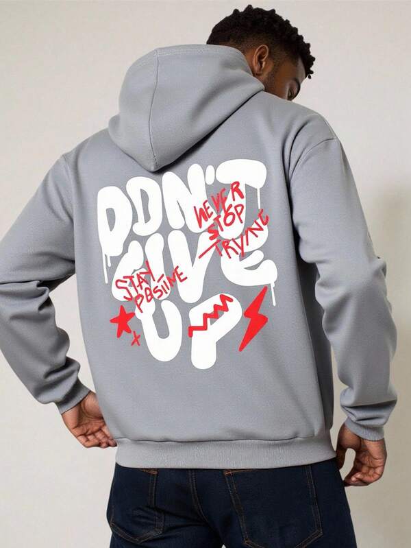 1 pièce sweat-shirt à capuche imprimé graphique mode de rue pour adolescents garçons, tissu robuste, couleur polyvalente, convient pour l'automne et l'hiver