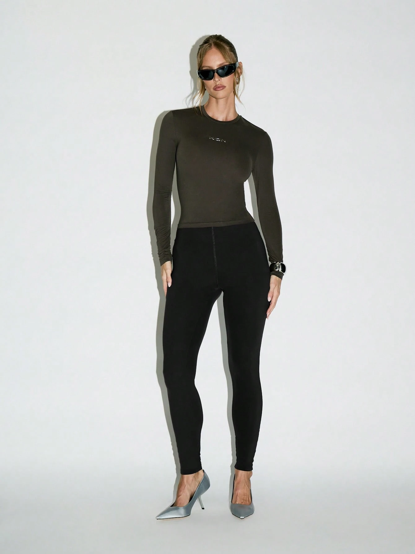 KIZN High Waisted Leggings With Front Zipper