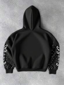 PAVTROS Áo nỉ có mũ trùm đầu in chữ mùa thu có khóa kéo phía trước dành cho nam - Nhiều màu - Xem 2