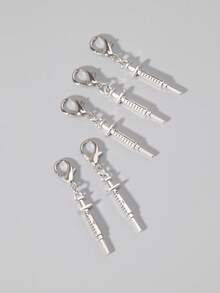ROMWE 5pcs Gothic Retro Rivet Shoe Decorations, Suitable For Boots, Halloween - Silver - View 3