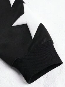 Manfinity EMRG Men's Casual Cartoon Print Hoodie Sweatshirt,Black Autumn Oversized Streetwear Holiday Back-To-School Graphic Y2k Zip Ups Hoodies For Men - Black - View 6