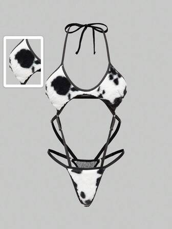 Cow Print Sexy Bodysuit Lingerie