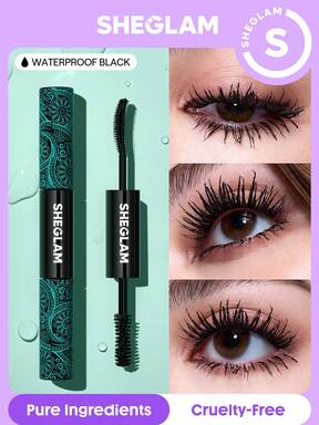 SHEGLAM All-In-One Volume & Length Mascara 2 In 1 Waterproof Volumizing Dual-Ended Brush Lengthening Curling Thick Lash Lifting Long Lasting Mascara Eye Makeupmascara Brand Beauty Makeup Face Paint Cosmetic For Women Girls Perfect For Fall Winter Ideal For Y2K Fancy Fashion Suitable For Birthday Christmas Present Party Ready Best Color