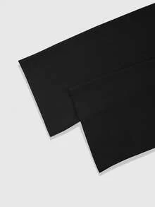 ROMWE MEN Street Life 男士休闲图案印花喇叭袖T恤，秋季 - 黑色 - 查看 4