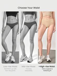 GLOWMODE 4-Pack Ultralight Extra Confident Breathable Sweat-Wicking High-Rise Waist Seamless No-Show Thong Underwear Daily Workout Casual