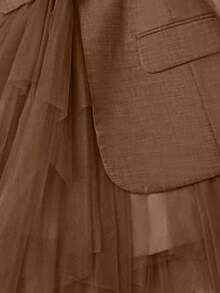 EMERY ROSE Women's Fashion Commuter Mesh Patchwork Thin Jacket