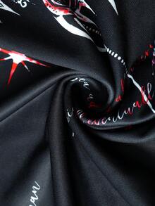 ROMWE MEN Goth 男士深色连帽衫，适合日常穿着，春夏秋季皆宜。 - 黑色 - 查看 12