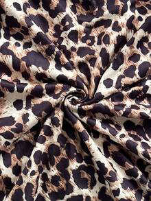 Soleia Leopard Print  Party Women's Leopard Print Deep V Neck Ruched Sexy Fashion Halter Mini Dress - Multicolor - View 6