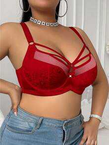 Snug Zone 1 pièce Soutien-gorge de Noël grande taille avec armature - Rouge - Voir 3