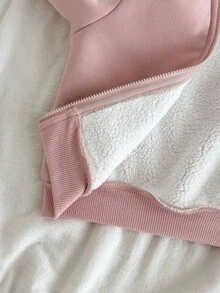 Loomiva 女婴保暖连帽长袖夹克秋冬装 - 粉色 - 查看 7