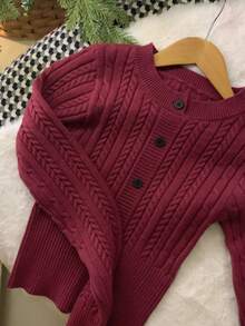 DAZY Damen Slim Fit roter Strickpullover, lässiger Stil für Neujahr & Weihnachten, Mode - Rot - Übersicht 12