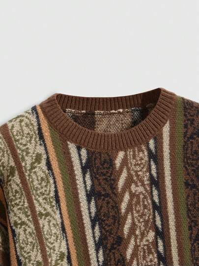 Fairycore Femmes Décontracté Rayé Col Rond Manches Longues Pull, Automne/Hiver