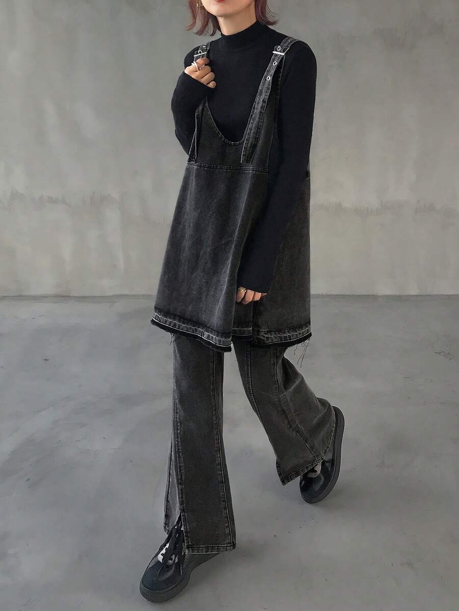 FRIFUL 女式休闲水洗牛仔上衣和裤子套装