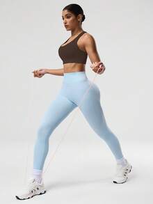 Seamluxe SHEIN Sport Regata Cropped Feminina de Ioga com Alças Racer, Cor Sólida e Sem Mangas