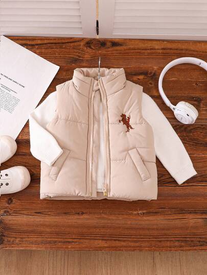 Veste sans manches matelassée légère et à la mode pour tout-petits garçons, idéale pour l'hiver