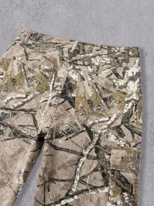 Manfinity Denimwave 男士街头嘻哈树枝图案做旧宽松直筒工装牛仔裤