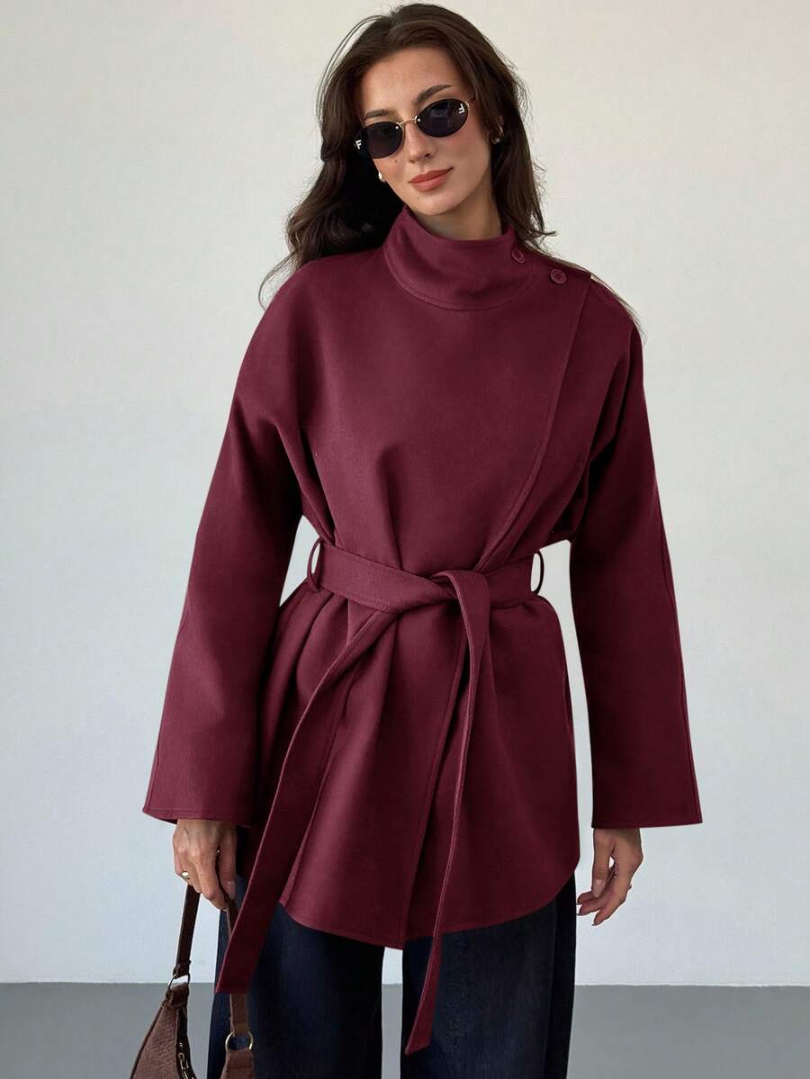 Aloruh Damen Einfarbiger Mantel, modisch für den Arbeitsweg, Herbst/Winter