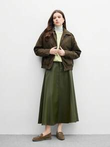 CUCCOO BIZCHIC 女士时尚军绿色舒适平底乐福鞋，适合度假、休闲穿着和日常通勤 - 橄欖綠 - 查看 10