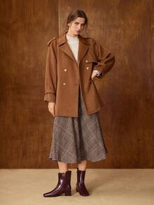 MOTF Botas de tobillo con cremallera lateral, moda de lujo, punta cuadrada y tacón grueso - Burdeos - Ver 10