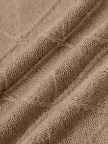 EMERY ROSE 女式休闲蝙蝠袖船领宽松针织毛衣，秋冬 - 卡其色 - 查看 8