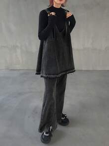 FRIFUL 女式休闲水洗牛仔上衣和裤子套装