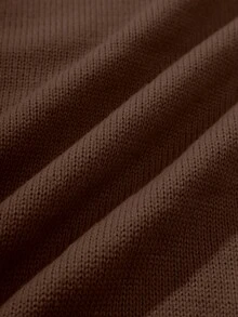 EMERY ROSE Women's Casual Solid Color Turtleneck Sweater And Knit Pants 2 Pieces Set, Autumn/Winter - Rust Brown - View 6