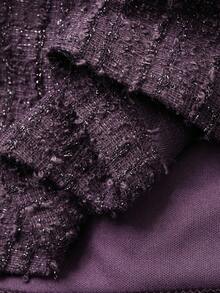 DAZY 优雅泡泡袖褶饰纽扣女式长裙，秋季 - 紫色 - 查看 9