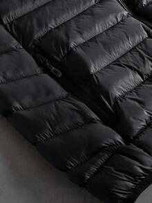 Manfinity EMRG 男士宽松连帽拉链口袋背心，冬季 - 黑色 - 查看 5