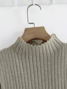 Linhara Plus Size Casual Solid Color Cardigan Knit Vest And Pants Set, Autumn/Winter - Olive Green - View 5