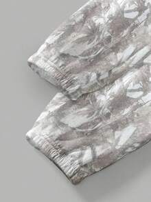 浅灰色树叶迷彩印花女士圆领运动衫和运动裤两件套秋冬装 - 淺灰色 - 查看 4