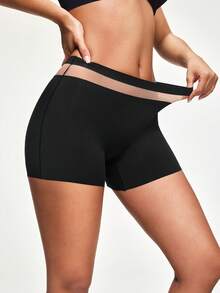 Shapelle Forme Women's Mesh Patchwork Elastic Waist Casual Boxer Briefs