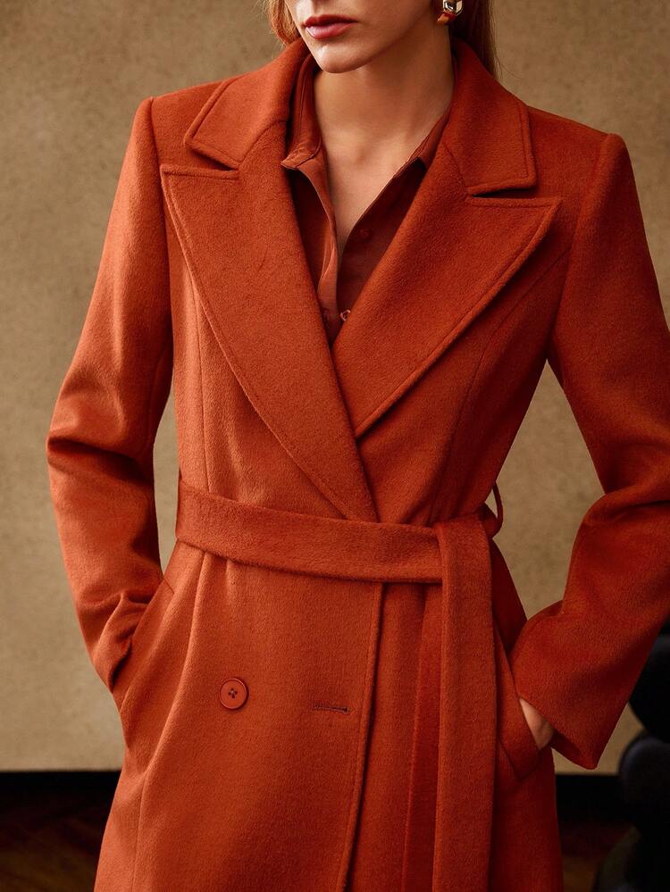 WOOL PEAK COLLAR DOUBLE BREASTED OVERCOAT, FALL WINTER