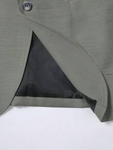 Manfinity Mode 男士浅灰色V领休闲西装套装，春夏