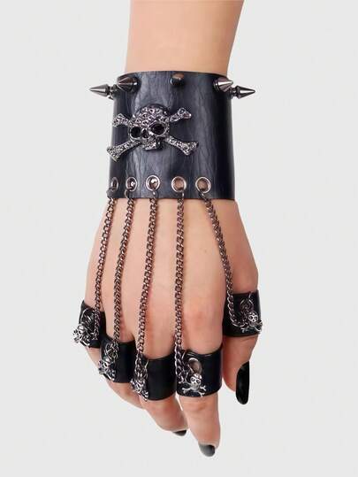 Goth Guanti senza dita per donna
