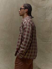 Musero Camisa de manga larga con botones y bolsillo delantero, estilo de cuadros todo sobre, detalles occidentales para otoño, primavera y verano - Multicolor - Ver 5