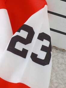 2 件套幼儿男童赛车印花圆领套头衫，街头风格运动装，秋冬 - 紅色 - 查看 6