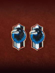 HARRY POTTER X SHEIN 1 Pair Vintage Crow Design Stud Earrings - Blue - View 1
