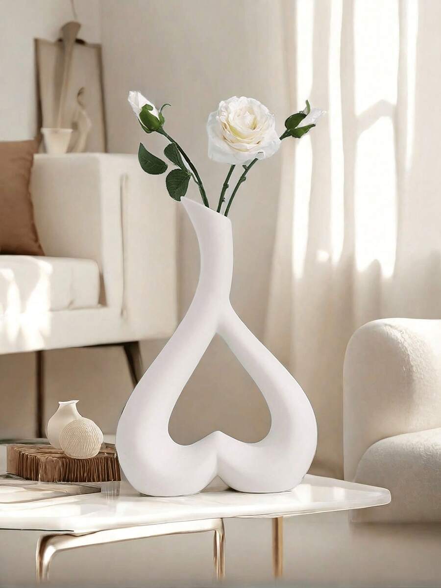 Bình hoa nghệ thuật 1 chiếc - Bình hoa hình trái tim hiện đại cho phong cách trang trí tối giản, Bình hoa thẩm mỹ cho trang trí nhà cửa, phòng khách, bàn cà phê, đám cưới, bàn ăn, trang trí phòng làm việc, bình hoa, bình thủy tinh - Nhiều màu - Xem 1