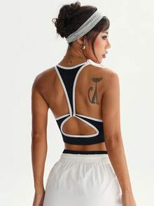 Dewbera Seamless Backless Women Sports Bra For Daily Workout - Black - View 1